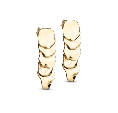 Enamel, Sahara Øreringe, 37x12 mm, Forgyldt